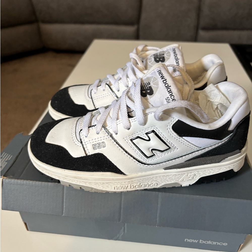 New Balance 550 White and Black Sneakers